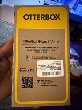 OtterBox Glass Screen Protector with Yellow Accent Box
